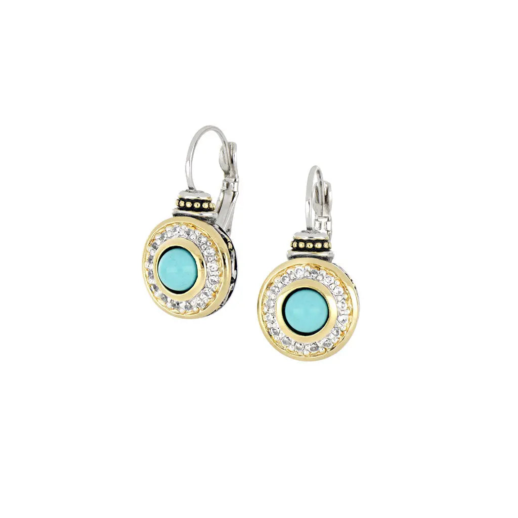 Pérola Collection - Pavé & Turquoise French Wire Earrings John Medeiros Jewelry Collections