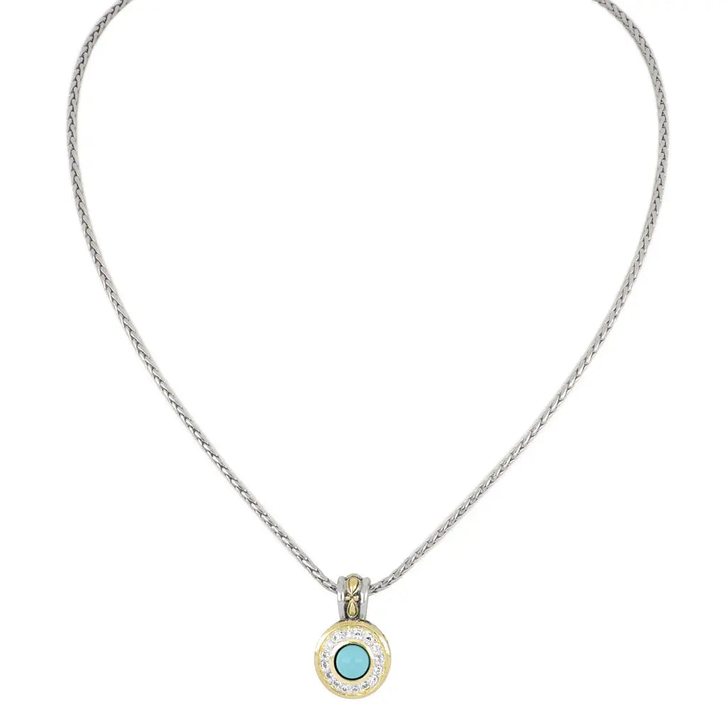 Pérola Collection - Pavé & Turquoise Pendant with Chain John Medeiros Jewelry Collections