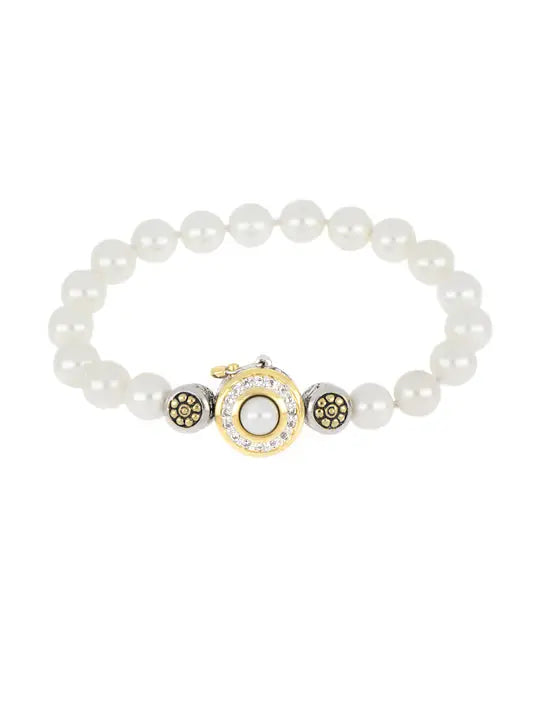 Pérola Collection - Pavé & White Seashell Pearl Strand Bracelet John Medeiros Jewelry Collections