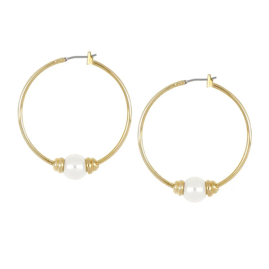 Pérola Collection - Pearl Large Hoop Earrings John Medeiros Jewelry Collections