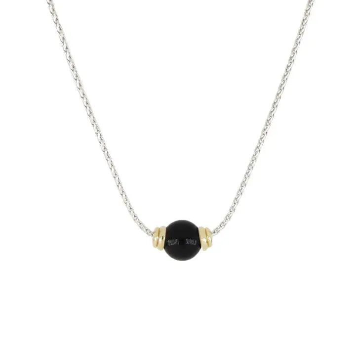 Perola Collection - Single Black Onyx Two-Tone Necklace John Medeiros Jewelry Collections