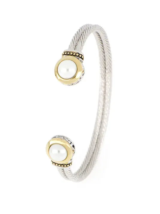 Pérola Collection - White Seashell Pearl Cuff Bracelet John Medeiros Jewelry Collections