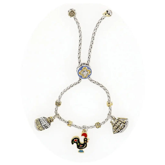 Portuguese Collection - Adjustable Bolo Bracelet with Charms - SET1 John Medeiros Jewelry Collections