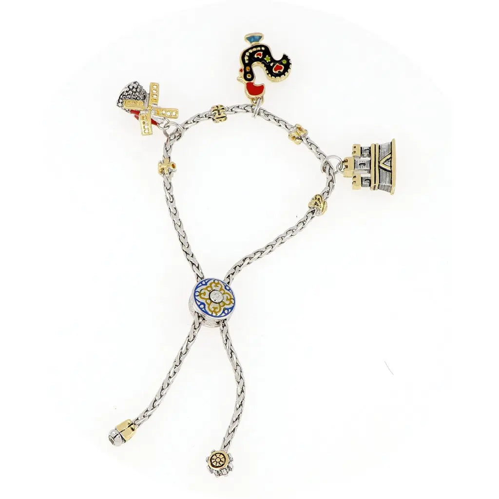 Portuguese Collection - Adjustable Bolo Bracelet with Charms - SET4 John Medeiros Jewelry Collections