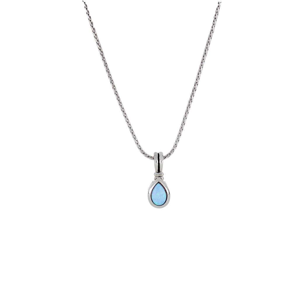 Blue Opal/Black Onyx Adjustable Pear-Shaped Pendant Necklace John Medeiros Jewelry Collections