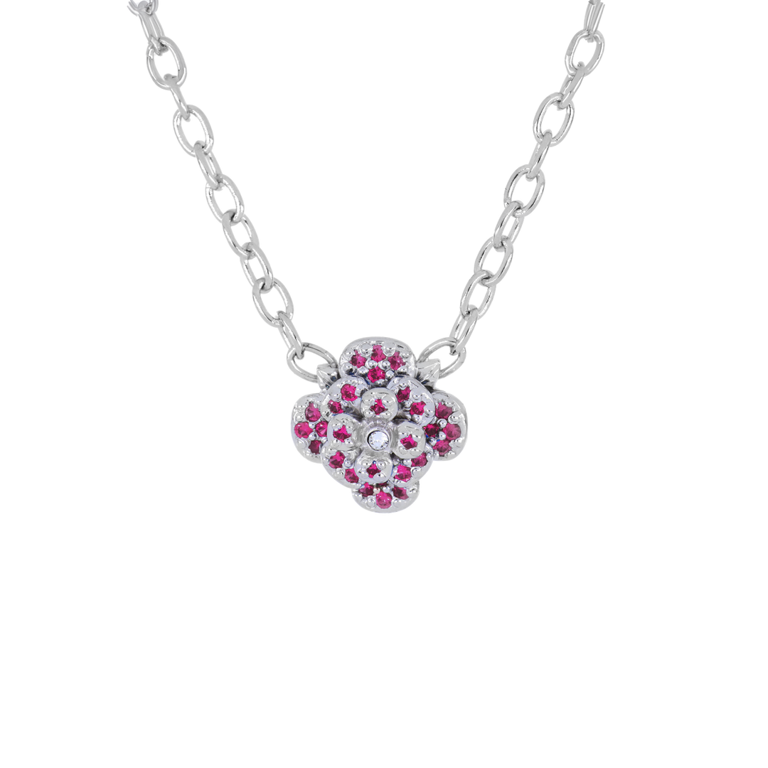 Novelão Multi Stone Flower Necklace Rhodium 17” John Medeiros Wholesale Partner