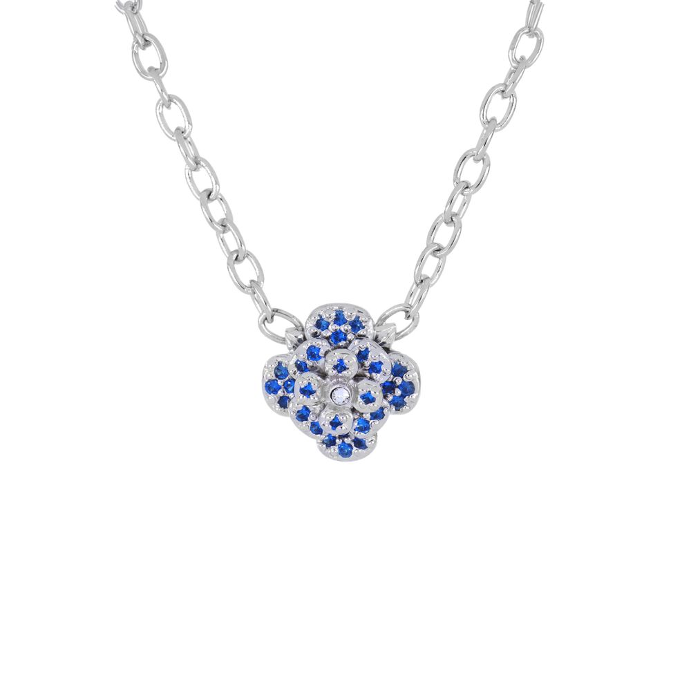 Novelão Multi Stone Flower Necklace Rhodium 17” John Medeiros Wholesale Partner