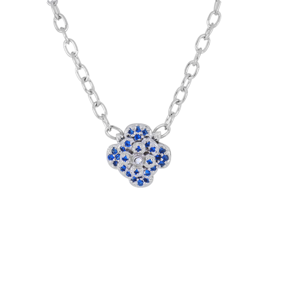 Novelão Multi Stone Flower Necklace Rhodium 17” John Medeiros Wholesale Partner