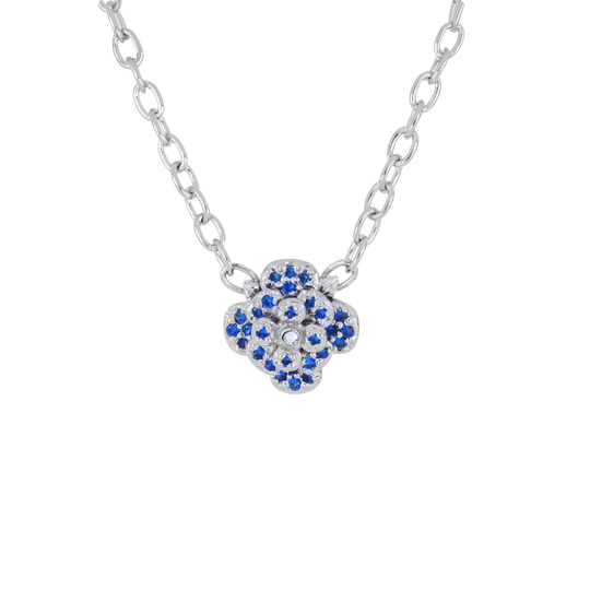 Novelão Multi Stone Flower Necklace Rhodium 17” John Medeiros Wholesale Partner