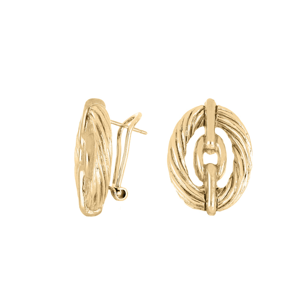 Cordão Collection - Oval OMEGA Inset Earrings John Medeiros Jewelry Collections