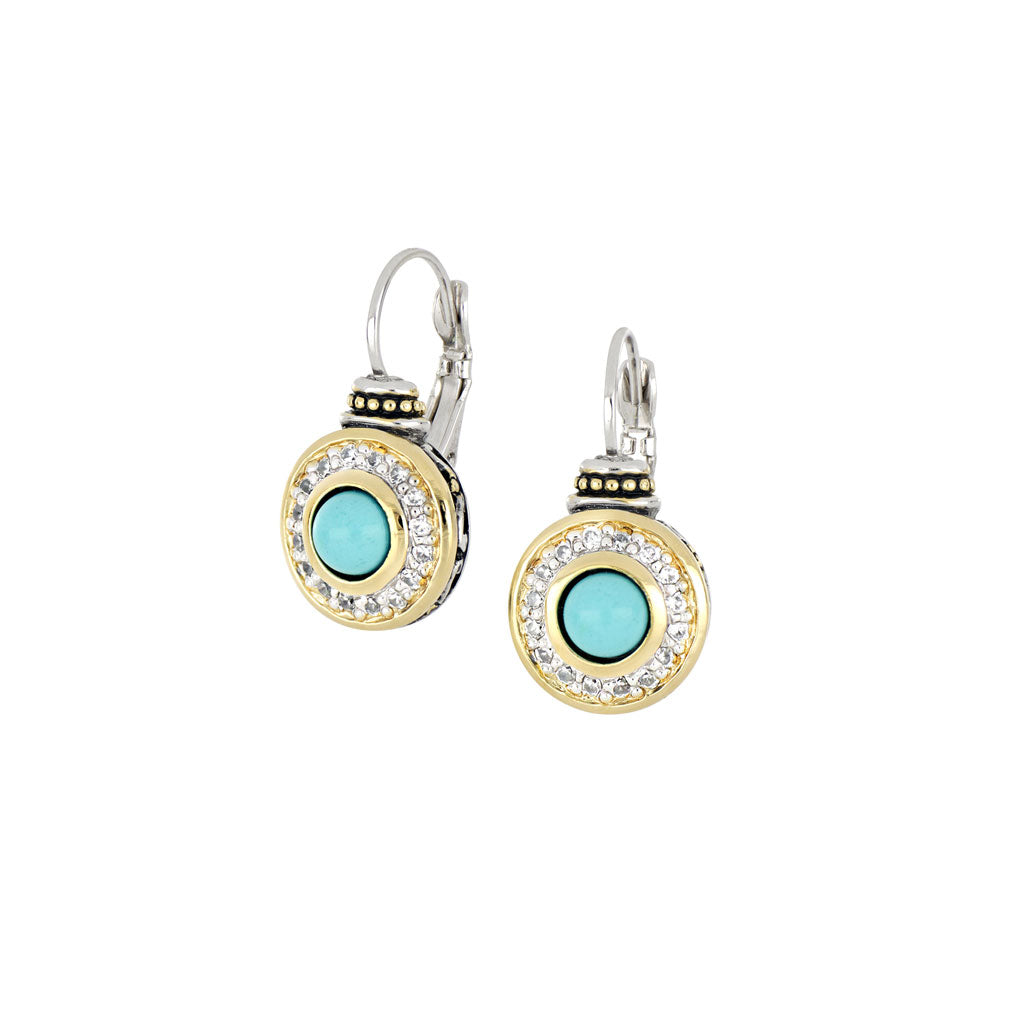 Pérola Collection - Pavé & Turquoise French Wire Earrings – John ...