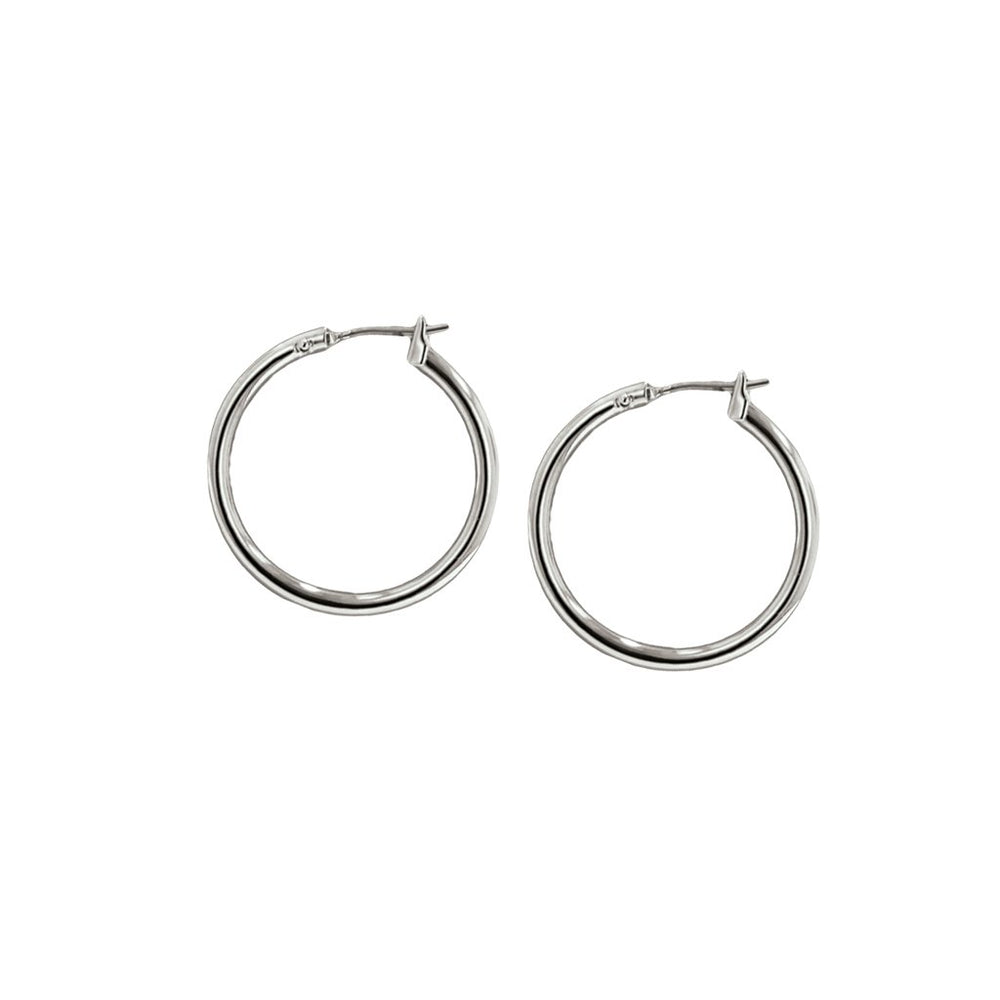 Small Rhodium Hoop Earrings