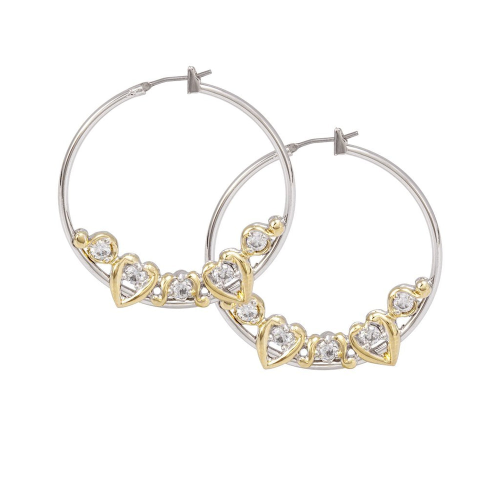 Heart Collection - Cubic Zirconia Large Hoop Earrings John Medeiros Jewelry Collections