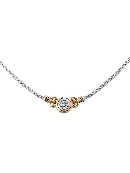 Beijos 6mm CZ Single Stone Necklace