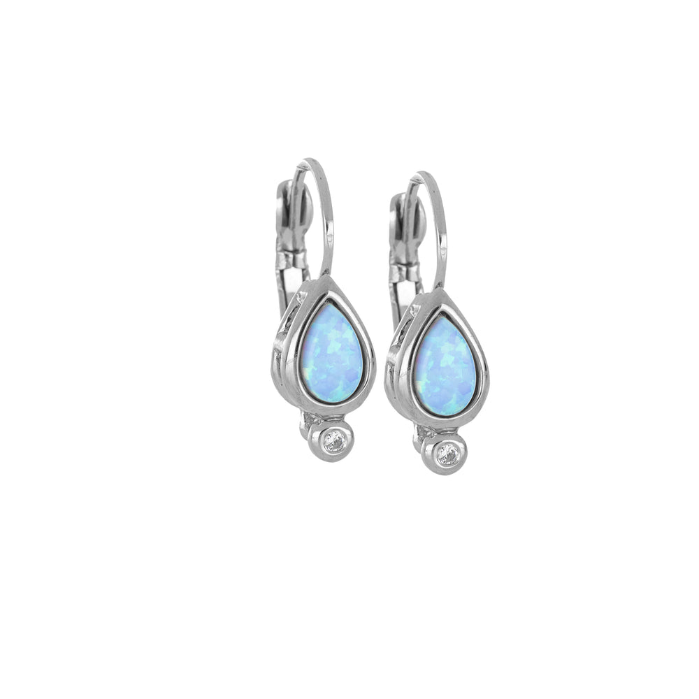 Opalas do Mar Collection - Blue Pear Opal French Wire Earrings John Medeiros Jewelry Collections